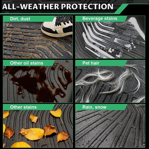 Floor Mats for Kia Telluride 2020 2021 2022 2023 2024 2025 7/8 Seats, TPE TPE Non-Slip Summer Winter All Weather Protection Custom Fit Floor Liners & Seatback Mat & Cargo Liner in Kuwait