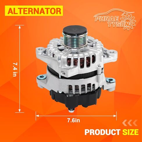 12V 150Amp High Output Alternator Compatible with 2013-2016 Hyundai Santa Fe Sport, 2013-2015 Kia Sorento 2.4L, 2014-2015 Optima 2.0L Replaces # 11710N 37300-2G850 90-22-5699 in Kuwait