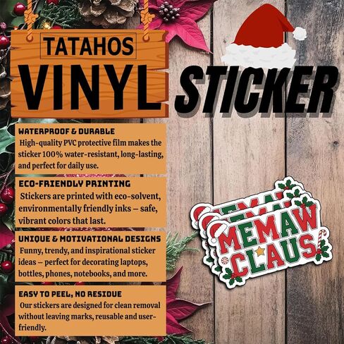 (3 قطع) ملصقات Memaw Claus مضحكة للعطلات ملصق الجدة المرح لتزيين هدايا عيد الميلاد المجيد مقاومة للماء اقتباسات للعطلات شارات الفينيل لزجاجة مياه Kindle ممتص الصدمات للسيارة وقبعة صلبة للهاتف المحمول 3×2 in Kuwait