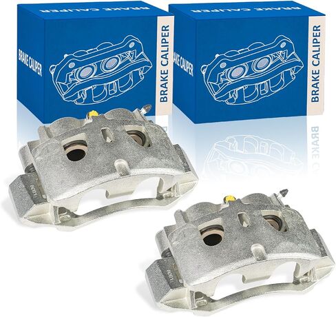 Brake Caliper Assembly with Bracket Pair Front Compatible with Chevrolet 2016-2019 Suburban Suburban 3500 HD 2011-2019 Silverado 2500 HD Disc Brake Caliper 18B5302 18B5303 in Kuwait