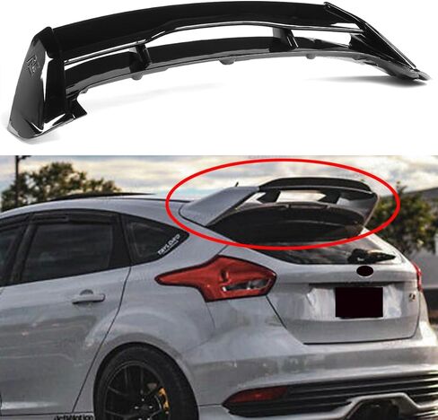 Rear Trunk Spoiler Lid Compatible with for Ford Focus Hatchback 2013-2018 RS Style Rear Trunk Spoiler Lid, Glossy Black in Saudi Arabia