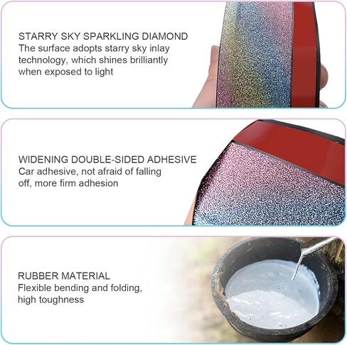 2.5m Soft Rubber Car Front Bumper Spoiler Lip & Side Skirt Protector - Non-Fade Scratch-Resistant Guard Strip Air Dam, Shiny Colorful Fashion Decal, Universal for Most Vehicles (Multicolored) in Kuwait