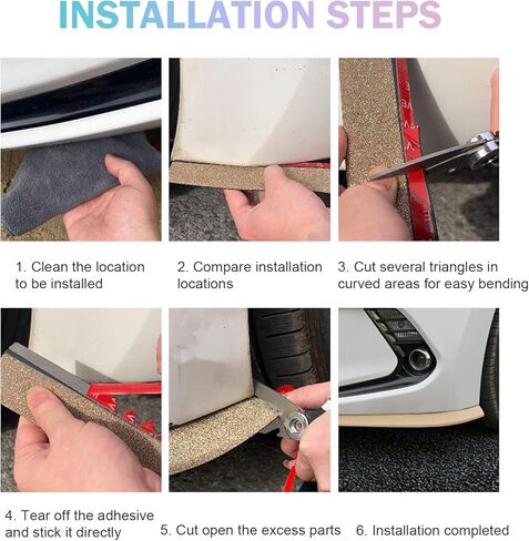 2.5m Soft Rubber Car Front Bumper Spoiler Lip & Side Skirt Protector - Non-Fade Scratch-Resistant Guard Strip Air Dam, Shiny Colorful Fashion Decal, Universal for Most Vehicles (Multicolored) in Kuwait