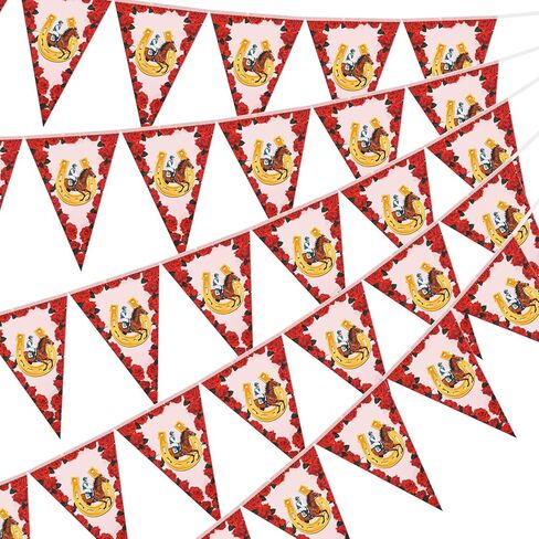 Frienda 6 Pack Western Cowboy Party Decorations Bandana Pennant Banner Christmas Wild West Rodeo Decor Red and Blue Country Decorations for Cowboy Themed Party Decoration, 9.8 Feet in Saudi Arabia
