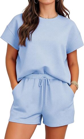 MOEENCN Womens Sets 2 Piece Outfits Sweatsuits Casual Lounge Jogger Sets Sweat Shorts Set Travel Matching Clothing in Kuwait