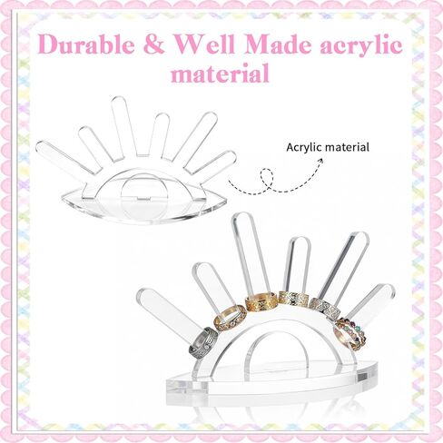 Acrylic Ring Holder, 6 Rod Ring Display Clear Rings Display Stand, Jewelry Organizer for Women Multiple Rings Storage in Saudi Arabia