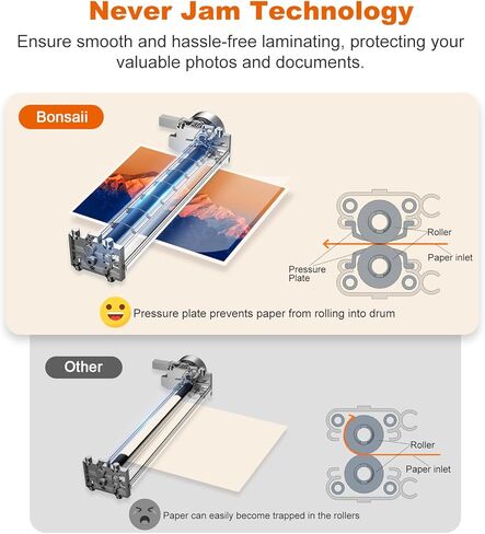 Bonsaii Laminator, 13 Inch 7-in-1 Thermal Laminator Machine with Never Jam Technology, with 40 Laminting Sheets for Home, Office, and Classroom Organization Supplies in Kuwait