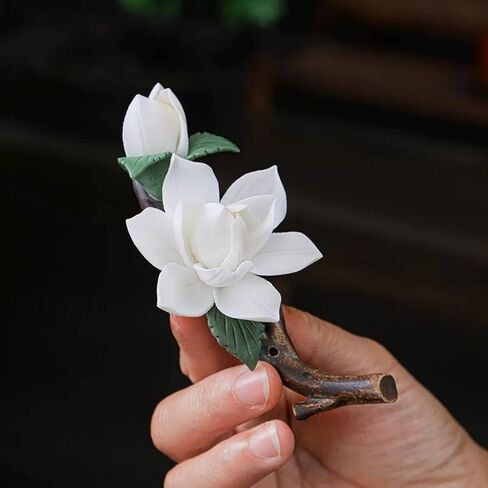 Handmade Ceramic Incense Holder for Home,Perfect Yoga Meditation Accessory, Elegant Home Office Decor for Women, Unique Gift for Her (Floral Design) in Saudi Arabia