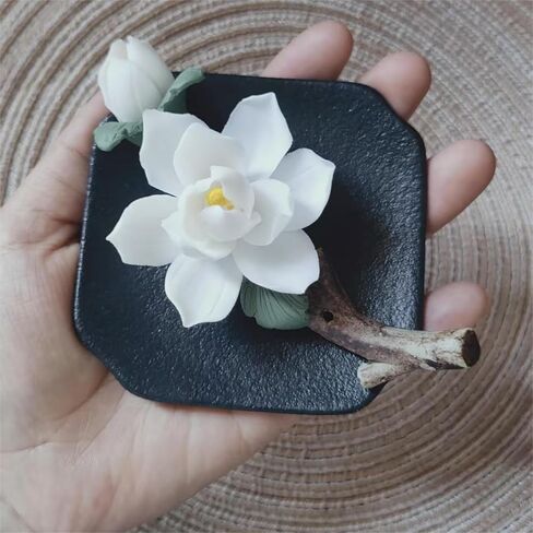 Handmade Ceramic Incense Holder for Home,Perfect Yoga Meditation Accessory, Elegant Home Office Decor for Women, Unique Gift for Her (Floral Design) in Saudi Arabia