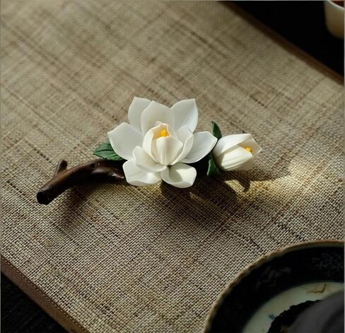 Handmade Ceramic Incense Holder for Home,Perfect Yoga Meditation Accessory, Elegant Home Office Decor for Women, Unique Gift for Her (Floral Design) in Saudi Arabia