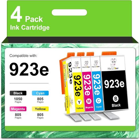 خراطيش حبر Miss Deer 923XL 923e 923 لطابعات HP مع رقاقة بديلة لـ 923e 923، تعمل لطابعة OfficeJet Pro 8135 8130 8139 8138 8122 8120 8124 8125 8130 8132 8134 in Kuwait