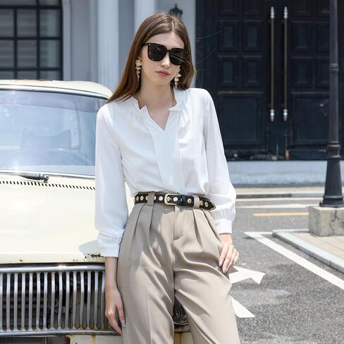 حزام جلد نسائي من VATAN لفساتين الجينز والسراويل وحزام خصر كاجوال للسيدات مع إبزيم ذهبي in Kuwait