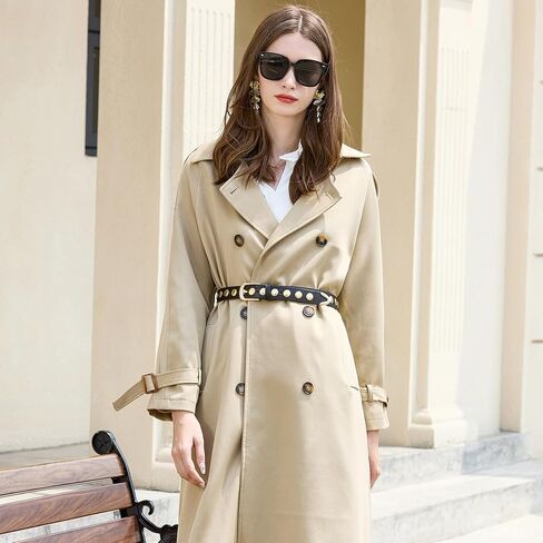 حزام جلد نسائي من VATAN لفساتين الجينز والسراويل وحزام خصر كاجوال للسيدات مع إبزيم ذهبي in Kuwait