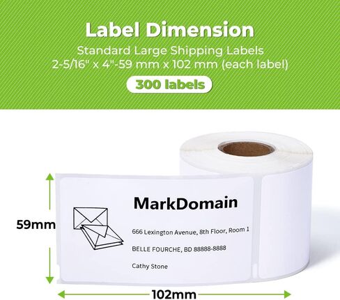 12 Rolls 30256 Standard Large Shipping Label Maker Refills 2-5/16" x 4" Compatible with Dymo Label Writer 400 450 Duo Twin Turbo 4XL LW Printer (59 mm x 102 mm, 300/Roll) in Kuwait