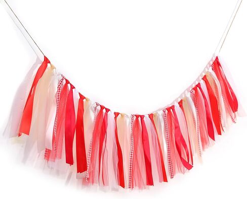 Ribbon Birthday Background Banner - Unisex Baby Baptism Decoration, Boy and Girl Baby First Birthday Decorations, Ribbon Garland Decorations and Birthday High Chair Banner, Photo Booth Props (Blue-green banner) in Kuwait