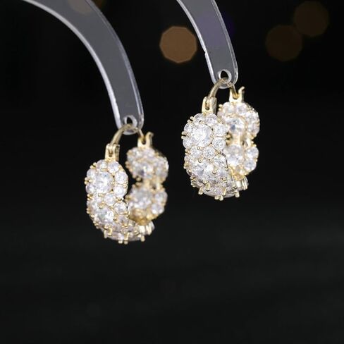 MIKAMU 14K Gold Hoop Earrings for Women CZ cubic zirconia Gold Plated dainty Hoop Earring for Women Jewelry in Kuwait