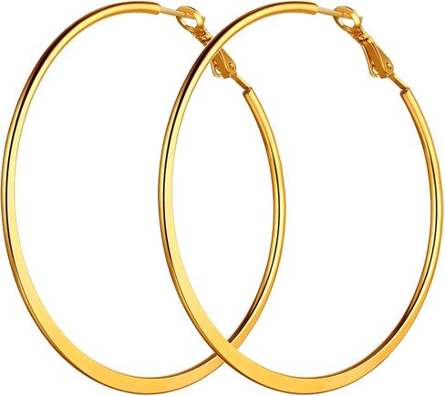 هوب أقراط النساء 316L الفولاذ المقاوم للصدأ النساء الموضة 40/50/60 مللي متر واسعة الأطواق القرط 18 كيلو الذهب/أسود بندقية مطلي الهيب هوب الشارع الشهير مجوهرات in Kuwait