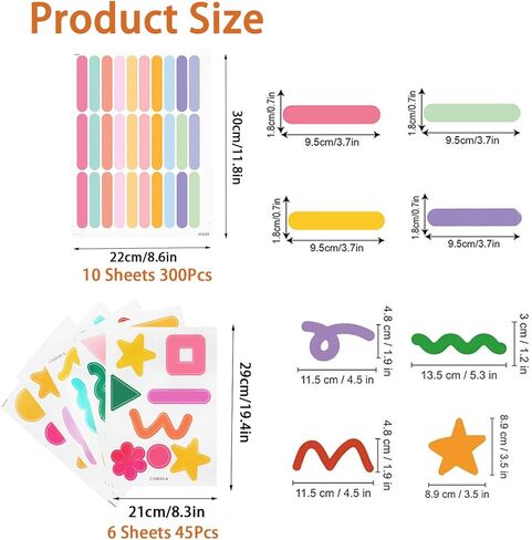 JIABEIUS 345Pcs Colorful Sprinkle Confetti Wall Stickers, Peel and Stick DIY Simple Line Graphics Wall Decals, Vinyl Wallpaper for Kids Girls Bedroom, Nursery, Playing Room in Kuwait