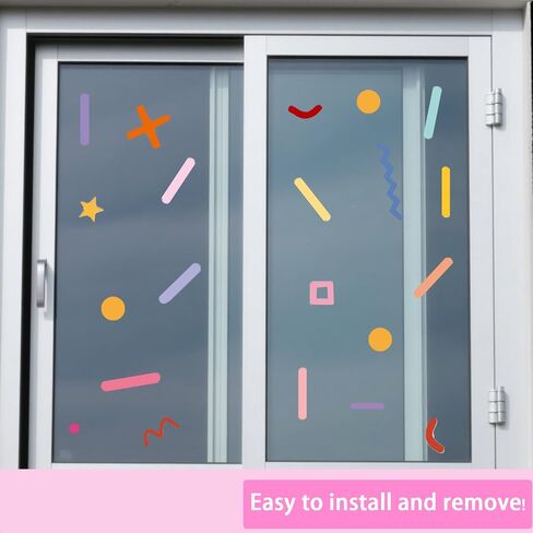 JIABEIUS 345Pcs Colorful Sprinkle Confetti Wall Stickers, Peel and Stick DIY Simple Line Graphics Wall Decals, Vinyl Wallpaper for Kids Girls Bedroom, Nursery, Playing Room in Kuwait