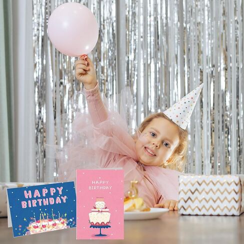 12Pcs Happy Birthday Cards with Envelopes, Stickers, 4.2x6.2 Inch Color Birthday Card Assortment Blank Inside Perfect for Family, Friend, Teacher, Classmate in Kuwait