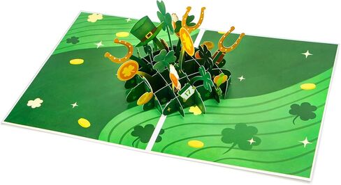 Ribbli St. Patricks Day Cards, Pop Up St. Patrick's Day Card, Happy St. Patrick's Day Gift, 7.6 x 5.7 Inch, with Envelope in Saudi Arabia