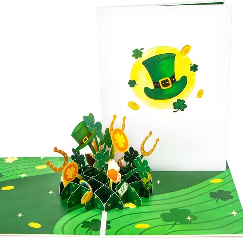 Ribbli St. Patricks Day Cards, Pop Up St. Patrick's Day Card, Happy St. Patrick's Day Gift, 7.6 x 5.7 Inch, with Envelope in Saudi Arabia