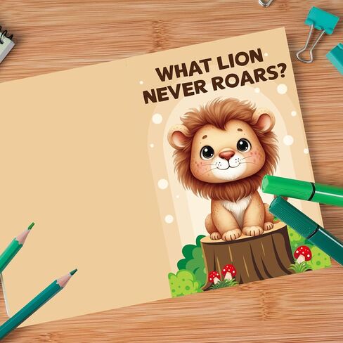 Treasure Cove Funny Animal Joke Cards Fun Animals Notecards Set Kids Thinking of You Cards Blank with Envelopes Students Teachers Summer Camp Lunchbox Notes Classroom Activities Party Supplies 24 Pcs in Kuwait