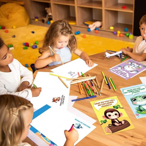 Treasure Cove Funny Animal Joke Cards Fun Animals Notecards Set Kids Thinking of You Cards Blank with Envelopes Students Teachers Summer Camp Lunchbox Notes Classroom Activities Party Supplies 24 Pcs in Kuwait