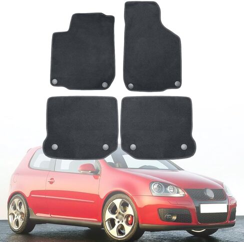 مجموعة كاملة من سجادات أرضية السيارة Priprilod متوافقة مع Volkswagen Golf/Jetta MK4 1999 2000 2001 2002 2003 2004 2005 | مقاوم للماء، حماية من جميع الأحوال الجوية | جميع ملحقات السيارة باللون الأسود in Saudi Arabia