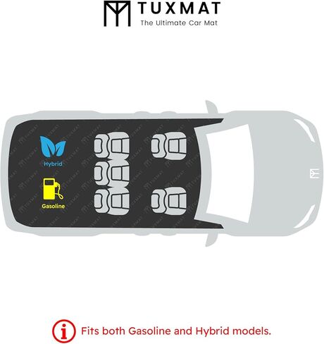 TuxMat - for Lexus RX 2023-2026 Models - Custom Car Mats - Maximum Coverage, All Weather, Laser Measured - This Full Set Includes 1st and 2nd Rows in Kuwait