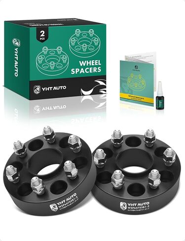 YHTAUTO 6x120mm Hubcentric Wheel Spacers 1.25" Compatible with Cadillac, Chevrolet, Buick, GMC & Saab Models, SRX, Blazer, Colorado, Forged Tire Spacers with M14x1.5 Studs 66.9 Hub Bore 4PCS, Black in Saudi Arabia