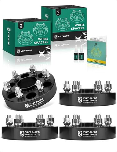 YHTAUTO 6x120mm Hubcentric Wheel Spacers 1.25" Compatible with Cadillac, Chevrolet, Buick, GMC & Saab Models, SRX, Blazer, Colorado, Forged Tire Spacers with M14x1.5 Studs 66.9 Hub Bore 4PCS, Black in Saudi Arabia