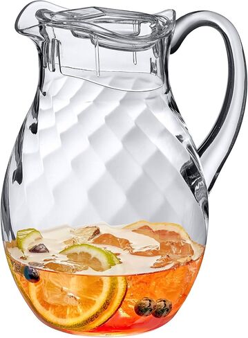 Amazing Abby - Bubbly Whirly - Acrylic Pitcher (72 oz), Clear Plastic Water Pitcher with Lid, Fridge Jug, BPA-Free, Shatter-Proof, Great for Iced Tea, Sangria, Lemonade, Juice, Milk, and More in Kuwait
