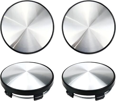 4 PCS Car Rim Center Covers, 60MM Wheel Hub Center Caps, Universal Wheel Centre hub Caps Replacement, for Most Cars, SUVs (Black & SIlver) in Kuwait