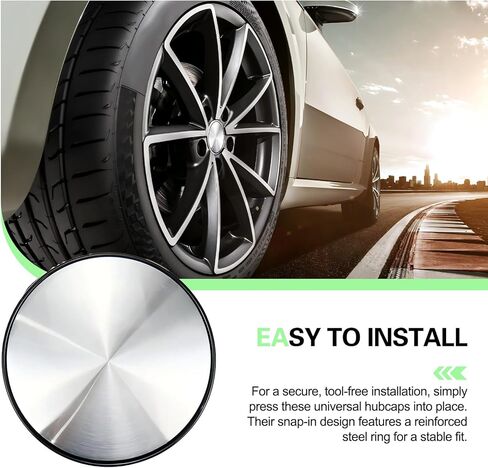 4 PCS Car Rim Center Covers, 60MM Wheel Hub Center Caps, Universal Wheel Centre hub Caps Replacement, for Most Cars, SUVs (Black & SIlver) in Kuwait