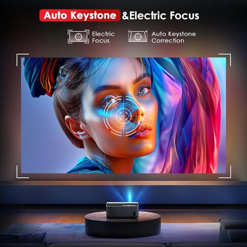 [تركيز كهربائي] جهاز عرض مزود بواي فاي وبلوتوث، جهاز عرض خارجي تلقائي سعة 22000 لتر يدعم 4K، جهاز عرض أفلام JOWLURK الأصلي بدقة 1080 بكسل لأجهزة iOS/Android/TV Stick/HDMI/USB/كمبيوتر محمول/PS5 in Kuwait