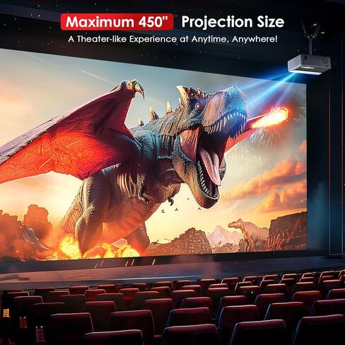 [تركيز كهربائي] جهاز عرض مزود بواي فاي وبلوتوث، جهاز عرض خارجي تلقائي سعة 22000 لتر يدعم 4K، جهاز عرض أفلام JOWLURK الأصلي بدقة 1080 بكسل لأجهزة iOS/Android/TV Stick/HDMI/USB/كمبيوتر محمول/PS5 in Kuwait