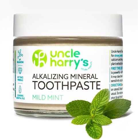 Uncle Harry’s Natural Products Fluoride Free Alkalizing Toothpaste, Spearmint – Made with Bentonite Clay, Colloidal Silver, Pure Plant Essences, Antiseptic, Pack of 4 in Kuwait