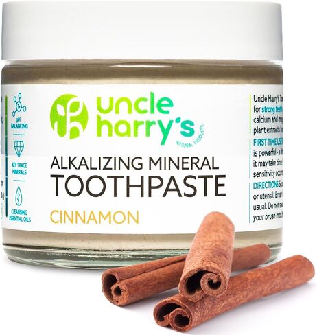 Uncle Harry’s Natural Products Fluoride Free Alkalizing Toothpaste, Spearmint – Made with Bentonite Clay, Colloidal Silver, Pure Plant Essences, Antiseptic, Pack of 4 in Kuwait