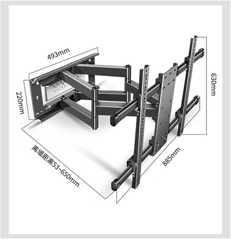 TV retractable rotating wall folding wall 65/75/82/86 inch 4A 4C ultra-thin bracket in Saudi Arabia