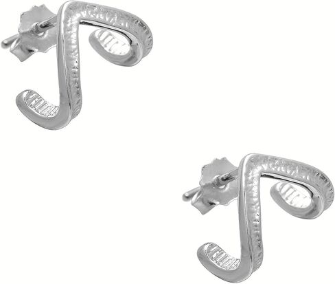 Textured Silver Triangle Earrings Studs for Women Man, White Gold Plated in Kuwait