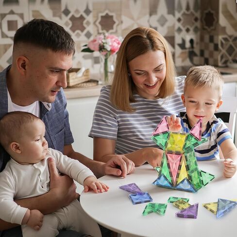 Magnetic Building Tiles 68 PCS Magnets Stacking Kids Toys STEM Sensory Games Educational Construction Toys Christmas Toy Gift for Boys and Girls 3 4 5 6 7 8 9+Year Old in Kuwait