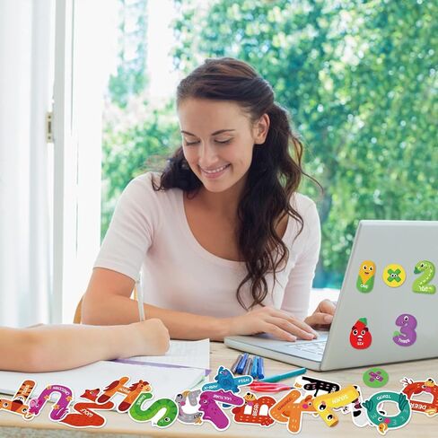 48Pcs Magnetic Letters and Numbers Fridge Magnets, 26 Uppercase Letters 0-9 Numbers Refrigerator Magnets Cute Animal Alphabet Magnets for Toddlers Preschool Learning Spelling in Kuwait