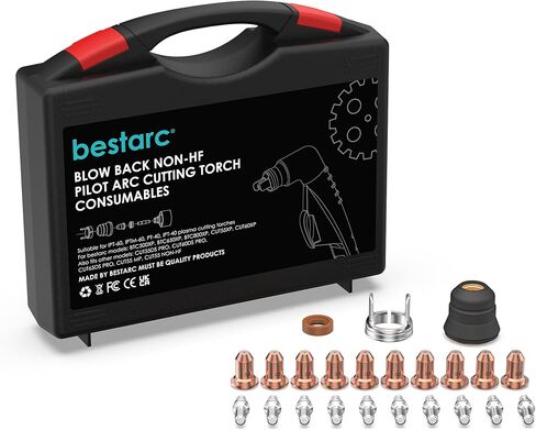 IPT60 المواد الاستهلاكية لقطع البلازما، مجموعة فوهات طرف الشعلة 23 قطعة مع صندوق لـ BTC500XP 11GEN in Kuwait