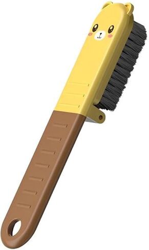 فرشاة أحذية محمولة قابلة للطي من ليتل بير، فرشاة تنظيف ذات شعيرات متعددة الوظائف للملابس والسجاد وحوض الاستحمام والمرحاض وما إلى ذلك (أصفر) in Kuwait