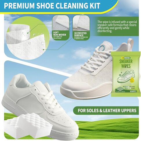 Creatyi 35 أو 60 قطعة من منظف الأحذية الرياضية، مجموعة تنظيف الإسفنج ومناديل رياضية ثلاثية الأبعاد للأحذية الرياضية in Kuwait