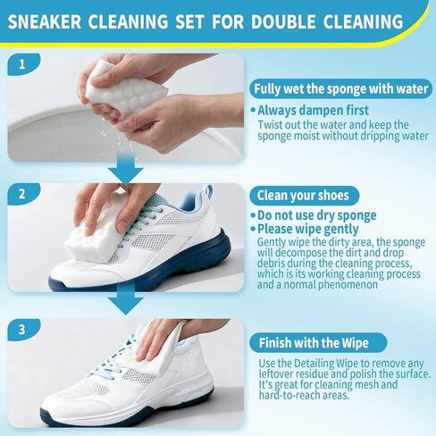 Creatyi 35 أو 60 قطعة من منظف الأحذية الرياضية، مجموعة تنظيف الإسفنج ومناديل رياضية ثلاثية الأبعاد للأحذية الرياضية in Kuwait
