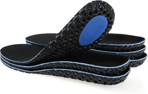 XINIFOOT 3 أزواج من النعال الداخلية المرنة الممتصة للصدمات، حشوات رياضية قابلة للتنفس على شكل قرص العسل، نعال بديلة للأحذية الرياضية للرجال (أسود) in Kuwait