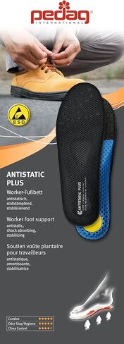 Pedag Antistatic Plus Insoles, Durable Top Layer, Foam Cushioning, Odor Neutralizing (US M13/EU46) in Saudi Arabia
