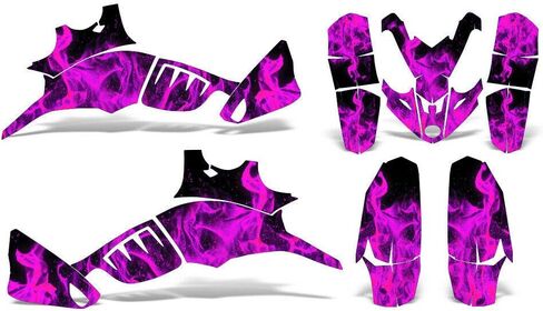 ATV Graphics kit Sticker Decal Compatible with Polaris Predator 90 2003-2007 - Pink Flames in Kuwait